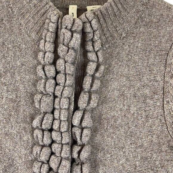 MOTH ANTHROPOLOGIE BROWN‎ WOOL BLEND SNAP BUTTONS CARDIGAN SIZE XS/TP - Picture 4 of 8